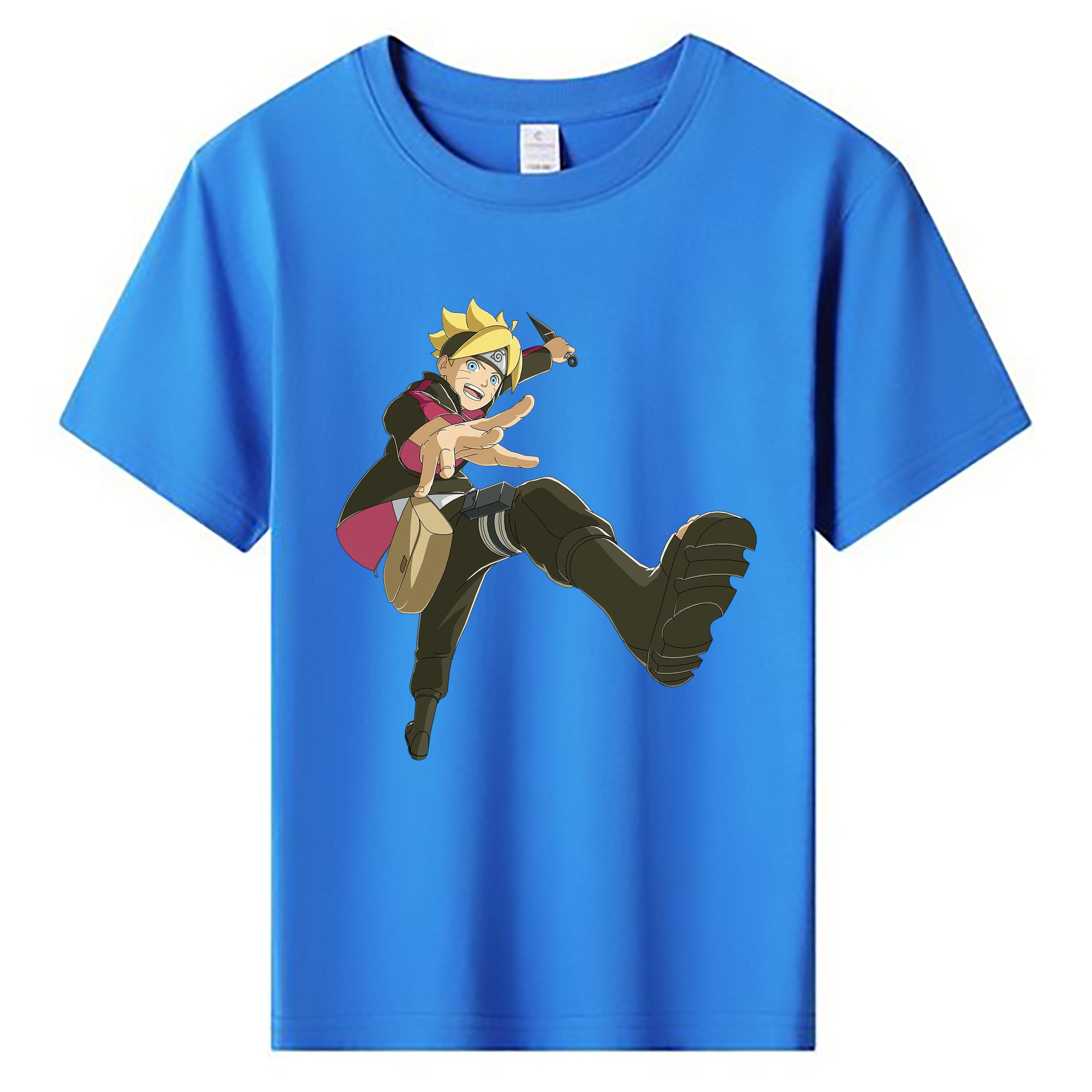 （画像用） NARUTO -ナルト- うずまき ボルト Uzumaki Boruto 綿100％キッズTシャツ（フロントプリント）